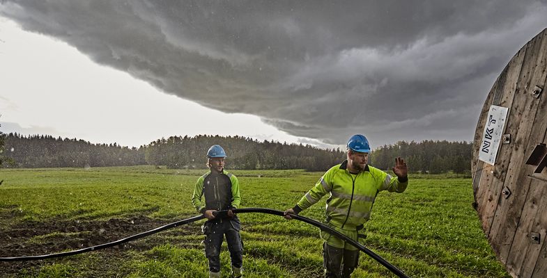 MV cable laying Avesta, Sweden